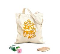 AILOONG Webbing Strap Tote Bag be active be healthy be happy 340g/m² thick fabric Sketching bag