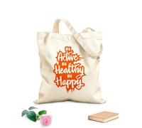 AILOONG Webbing Strap Tote Bag be active be healthy be happy 340g/m² thick fabric Sketching bag