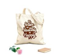 AILOONG Webbing Strap Tote Bag be active be healthy be happy 340g/m² thick fabric Sketching bag
