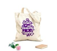 AILOONG Webbing Strap Tote Bag be active be healthy be happy 340g/m² thick fabric Sketching bag