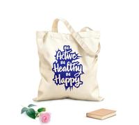 AILOONG Webbing Strap Tote Bag be active be healthy be happy 340g/m² thick fabric Sketching bag