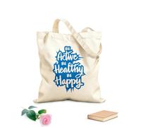 AILOONG Webbing Strap Tote Bag be active be healthy be happy 340g/m² thick fabric Sketching bag