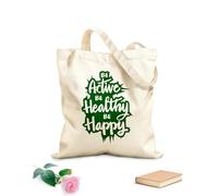 AILOONG Webbing Strap Tote Bag be active be healthy be happy 340g/m² thick fabric Sketching bag