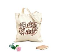 AILOONG Webbing Strap Tote Bag be kind to your mind hand lettering 340g/m² thick fabric Sketching bag