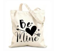 AILOONG Webbing Strap Tote Bag be mine happy valentine day quotes 12 oz thick fabric Sketching bag 35x40cm Large
