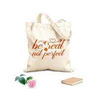 AILOONG Webbing Strap Tote Bag be real not perfect typography perfect 340g/m² thick fabric Sketching bag