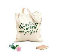 AILOONG Webbing Strap Tote Bag be real not perfect typography perfect 340g/m² thick fabric Sketching bag