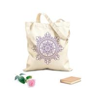 AILOONG Webbing Strap Tote Bag beautiful mandala ornament design with geometric circle element made on 340g/m² thick fabric Sketching bag