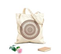 AILOONG Webbing Strap Tote Bag beautiful mandala with detailed oriental patterns 340g/m² thick fabric Sketching bag