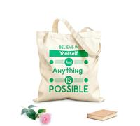AILOONG Webbing Strap Tote Bag Believe in yourself everything is possible 340g/m² thick fabric Sketching bag