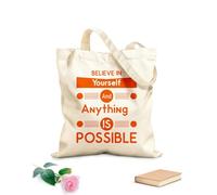 AILOONG Webbing Strap Tote Bag Believe in yourself everything is possible 340g/m² thick fabric Sketching bag