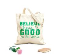 AILOONG Webbing Strap Tote Bag believe there is good christian sayings design 340g/m² thick fabric Sketching bag