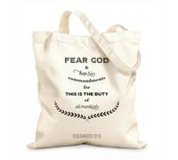 AILOONG Webbing Strap Tote Bag bible verse typography from ecclesiastes 12 oz thick fabric Sketching bag 25x30cm Small