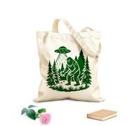 AILOONG Webbing Strap Tote Bag bigfoot hiding from ufo 340g/m² thick fabric Sketching bag
