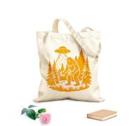 AILOONG Webbing Strap Tote Bag bigfoot hiding from ufo 340g/m² thick fabric Sketching bag