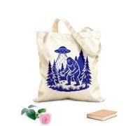 AILOONG Webbing Strap Tote Bag bigfoot hiding from ufo 340g/m² thick fabric Sketching bag