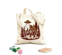 AILOONG Webbing Strap Tote Bag bigfoot hiding from ufo 340g/m² thick fabric Sketching bag