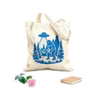 AILOONG Webbing Strap Tote Bag bigfoot hiding from ufo 340g/m² thick fabric Sketching bag