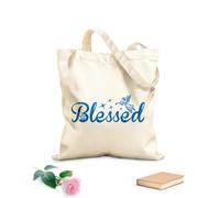 AILOONG Webbing Strap Tote Bag blessed jesus nativity typography religion christian bible quotes art 340g/m² thick fabric Sketching bag