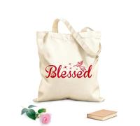 AILOONG Webbing Strap Tote Bag blessed jesus nativity typography religion christian bible quotes art 340g/m² thick fabric Sketching bag