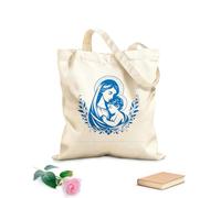 AILOONG Webbing Strap Tote Bag blessed virgin mary holding baby jesus 340g/m² thick fabric Sketching bag