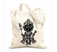 AILOONG Webbing Strap Tote Bag blissful baby krishna silhouette in mythical dance 12 oz thick fabric Sketching bag 31x36cm Medium