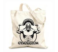 AILOONG Webbing Strap Tote Bag bodybuilder wearing centurion helmet showing off his ripped body 12 oz thick fabric Sketching bag 35x40cm Large