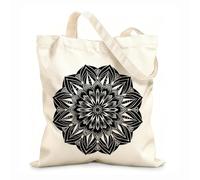 AILOONG Webbing Strap Tote Bag bohemian breeze mandalas 12 oz thick fabric Sketching bag 31x36cm Medium