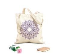 AILOONG Webbing Strap Tote Bag bohemian mandala with floral and leaf patterns 340g/m² thick fabric Sketching bag