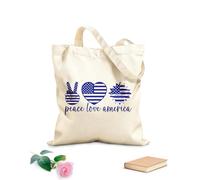 AILOONG Webbing Strap Tote Bag bold 4th of july typography with usa independence day quote and patriotic design 340g/m² thick fabric Sketching bag