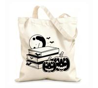 AILOONG Webbing Strap Tote Bag book reader exploring a mythical land 12 oz thick fabric Sketching bag 31x36cm Medium