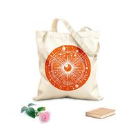 AILOONG Webbing Strap Tote Bag celestial compass featuring planets stars rays and geometric patterns 340g/m² thick fabric Sketching bag