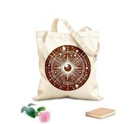 AILOONG Webbing Strap Tote Bag celestial compass featuring planets stars rays and geometric patterns 340g/m² thick fabric Sketching bag