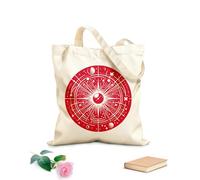 AILOONG Webbing Strap Tote Bag celestial compass featuring planets stars rays and geometric patterns 340g/m² thick fabric Sketching bag