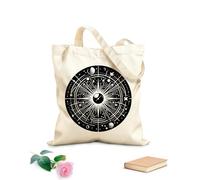 AILOONG Webbing Strap Tote Bag celestial compass featuring planets stars rays and geometric patterns 12 oz thick fabric Sketching bag 35x40cm Large