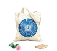AILOONG Webbing Strap Tote Bag celestial compass featuring planets stars rays and geometric patterns 340g/m² thick fabric Sketching bag