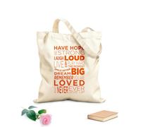 AILOONG Webbing Strap Tote Bag Having Hope, be Strong, Laugh Loud, Live and Party Hard. 340g/m² thick fabric Sketching bag