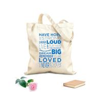 AILOONG Webbing Strap Tote Bag Having Hope, be Strong, Laugh Loud, Live and Party Hard. 340g/m² thick fabric Sketching bag