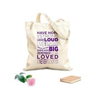 AILOONG Webbing Strap Tote Bag Having Hope, be Strong, Laugh Loud, Live and Party Hard. 340g/m² thick fabric Sketching bag