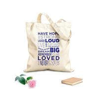 AILOONG Webbing Strap Tote Bag Having Hope, be Strong, Laugh Loud, Live and Party Hard. 340g/m² thick fabric Sketching bag