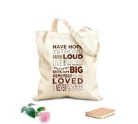 AILOONG Webbing Strap Tote Bag Having Hope, be Strong, Laugh Loud, Live and Party Hard. 340g/m² thick fabric Sketching bag