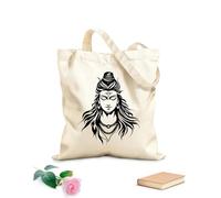 AILOONG Webbing Strap Tote Bag indian hinduism god lord shiva stock image 12 oz thick fabric Sketching bag 25x30cm Small