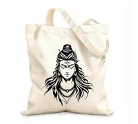 AILOONG Webbing Strap Tote Bag indian hinduism god lord shiva stock image 12 oz thick fabric Sketching bag 35x40cm Large