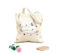 AILOONG Webbing Strap Tote Bag Live Every Moment Laugh Every Day Love Beyond Words 340g/m² thick fabric Sketching bag