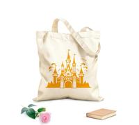 AILOONG Webbing Strap Tote Bag silhouette of a fairytale castle perfect 340g/m² thick fabric Sketching bag