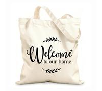 AILOONG welcome to our home sign Reusable Shopper Bags 12 oz thick fabric Foldable 25x30cm Small