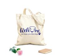 AILOONG welcome to our homewelcome we hope you like dog Reinforced Bottom Canvas Bag 340g/m² thick fabric Uses as a gift bag