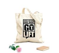AILOONG when nothing goes right go lift inspiring Reinforced Bottom Canvas Bag 12 oz thick fabric Uses as a gift bag 35x40cm Large