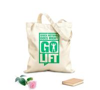 AILOONG when nothing goes right go lift inspiring Reinforced Bottom Canvas Bag 340g/m² thick fabric Uses as a gift bag