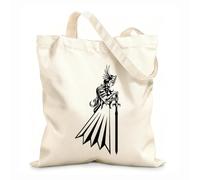 AILOONG Woman Warrior Medieval Armor Sword Cotton Canvas Shopping Bag 12 oz thick fabric Uses as a gift bag 35x40cm Large